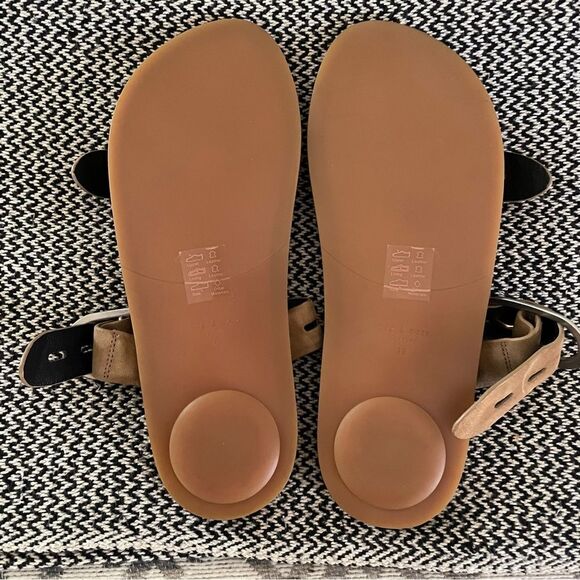 RAG & BONE ANSLEY DOUBLE SUEDE STRAP LEATHER SLIDE TAN SILVER
BUCKLES Sz-39/9 - Picture 4 of 9